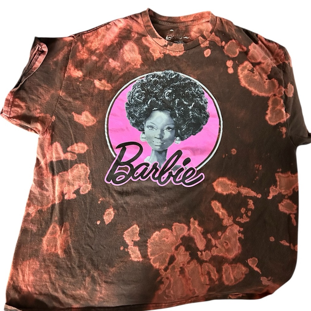 Barbie Tie-Dye Graphic Tee - Brown and Pink